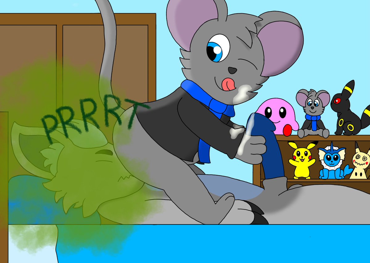 RayMouse2000's tweet photo. Playing with a friend (fart)

What made him ejaculate—the masturbation I was giving him, or the fart I let out in his face?

Commission for @Roki_Skunk_Wolf https://t.co/h1V9EkherY