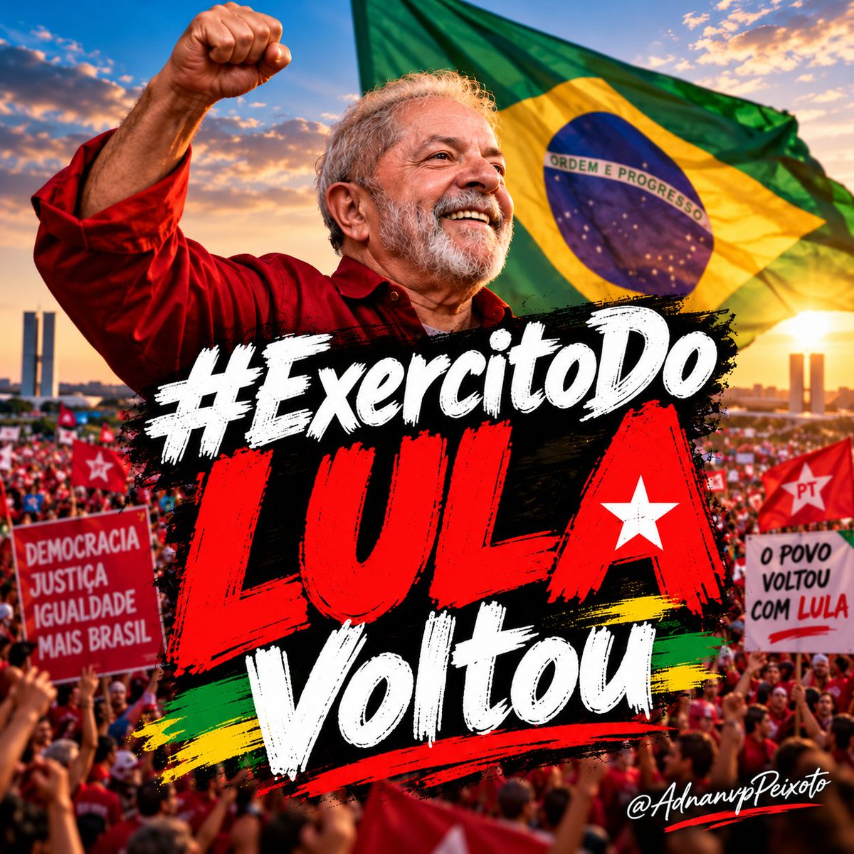 AdnanvpPeixoto's tweet photo. ATENÇÃO TROPA DO EXÉRCITO DO LULA EXPLODE ESSA HASHTAG 
#OExercitoDoLulaVoltou https://t.co/vOuWK1zvxI