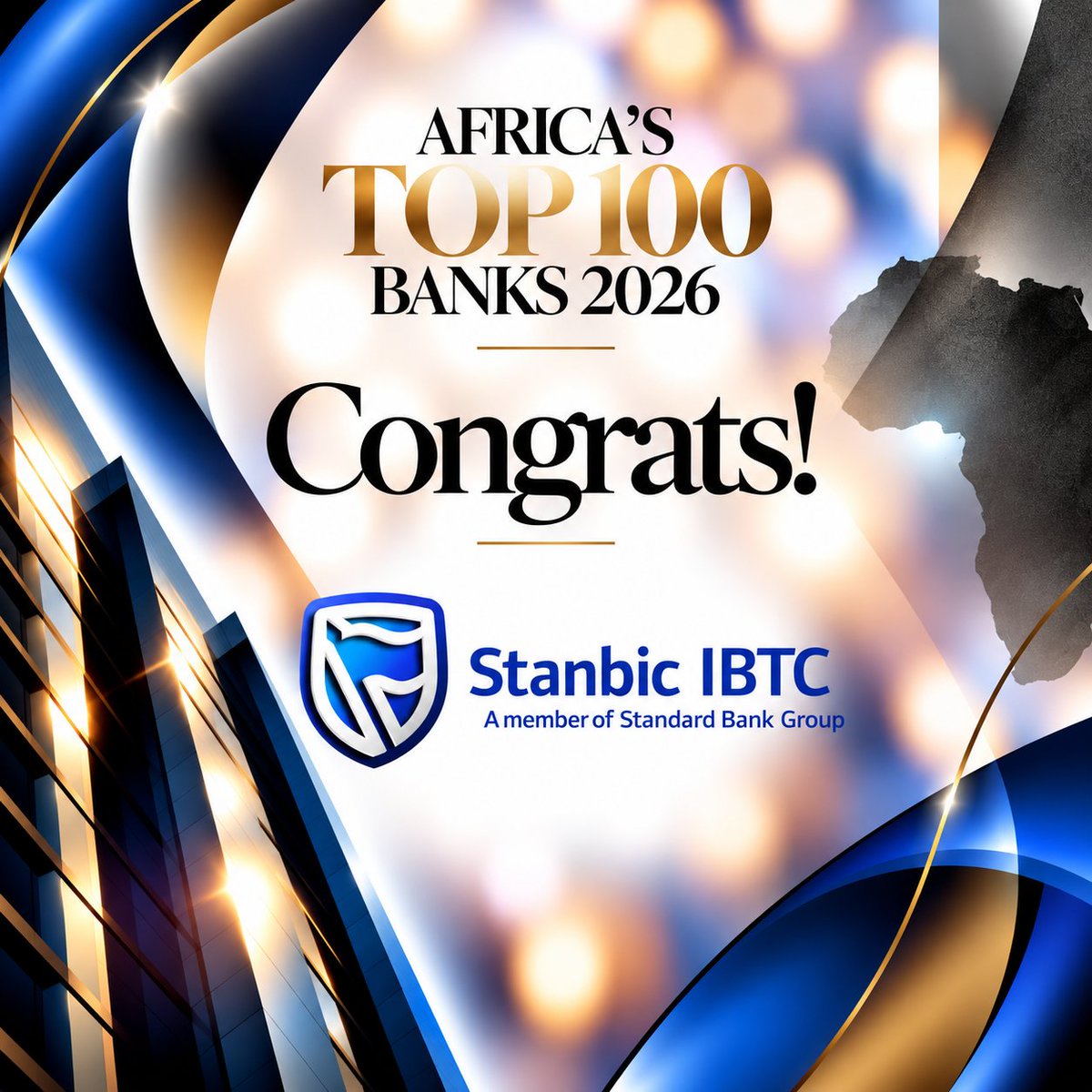 BankerMagazine's tweet photo. 35 places higher! Stanbic IBTC makes a major leap! 🇳🇬

The Nigerian bank jumps from 80th to 45th in Africa’s Top 100 Banks 2026.

What’s behind this impressive rise?

🔗 Explore the full ranking: https://t.co/wxTK1mOmaW

@StanbicIBTC https://t.co/qA8BtWZEwv