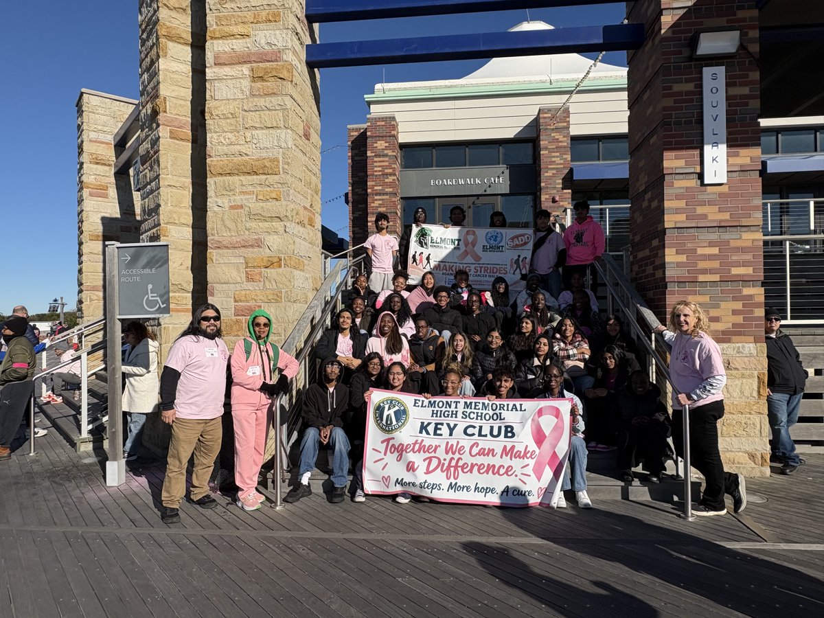 MrTonySantana's tweet photo. Service in action! π Proud of our Key Club, SADD, Model UN, and all the Elmont students and staff who participated in the Making Strides Against Breast Cancer Walk at Jones Beach. You remind us that Spartan pride means showing up for others! ππ€ #ElmontPride #MakingStrides https://t.co/pc65dmvKi8
