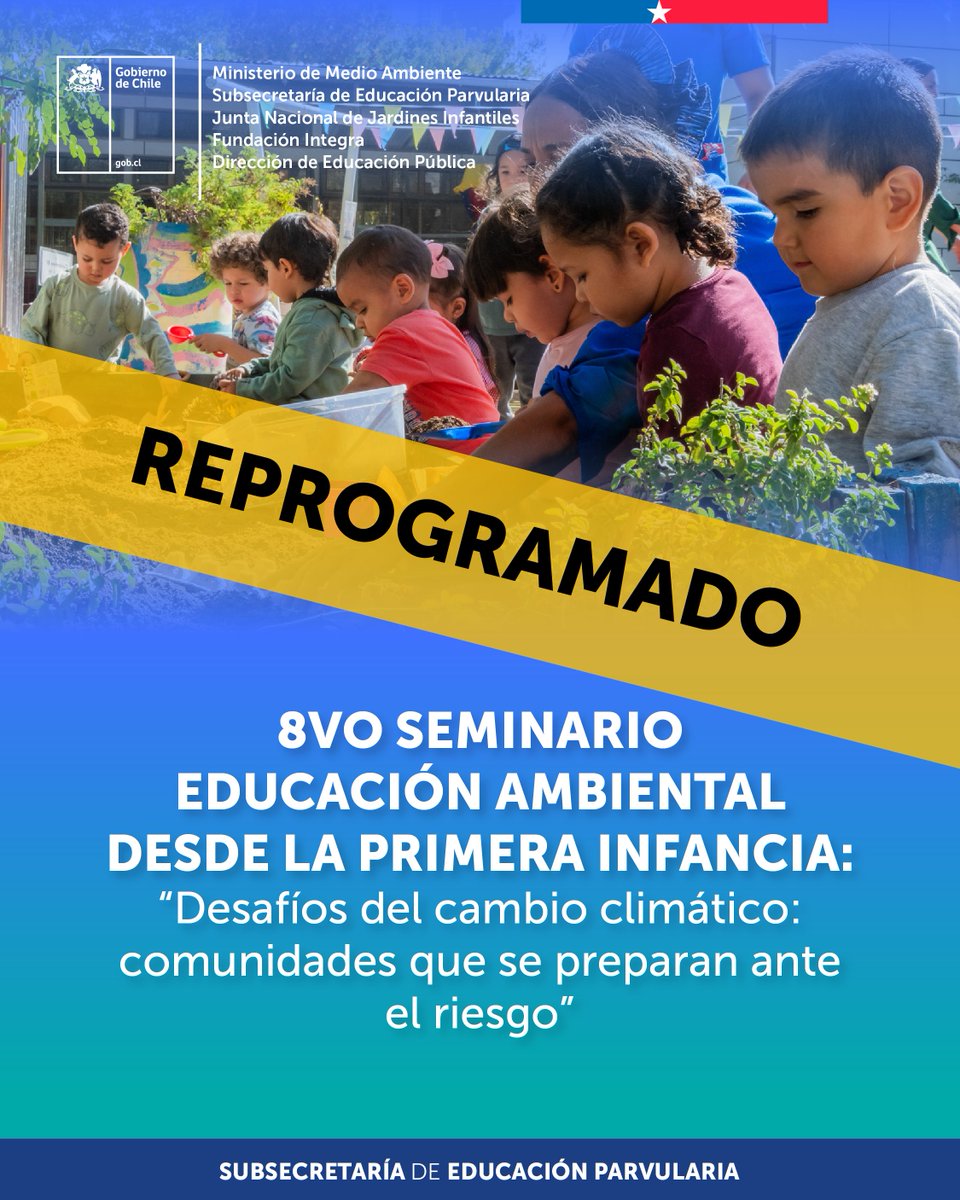 SubEducParv's tweet photo. 🌱🌎 ¡Atención!

Debido a la contingencia climática, se suspende el 8° Seminario de Educación Ambiental desde la Primera Infancia, programado para hoy, 20 de octubre.

📢 Informaremos la nueva fecha a la brevedad a través de nuestras redes sociales.

¡Gracias por su comprensión! https://t.co/24LMsGFUb1