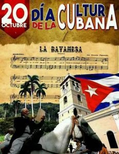 TorresBron18624's tweet photo. Cada 20 de octubre celebramos el Día de la Cultura Cubana, fecha en que se escuchó por primera vez el Himno Nacional en la liberada ciudad de Bayamo. Cultura que resiste, une e identifica.
¡Feliz Día de la Cultura Nacional! 🇨🇺 https://t.co/V2a5ZilwZR