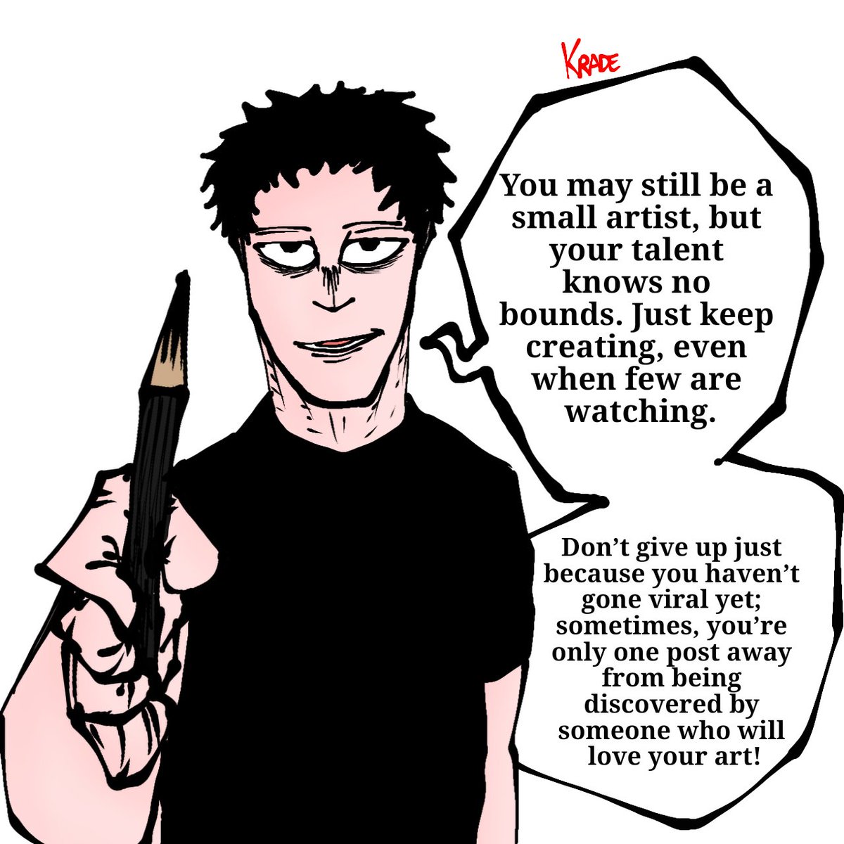 Dark182183992's tweet photo. A message for all small artists! 🗣️✏️ https://t.co/F6MNbN4Vhn