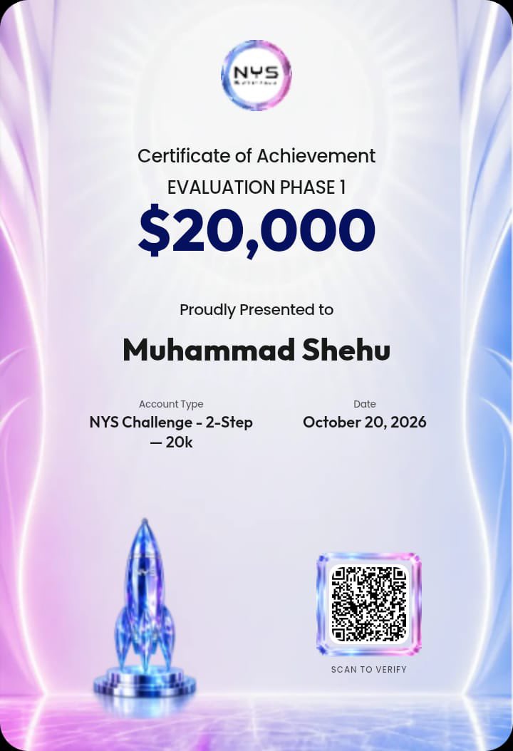 Mcourage_Tech's tweet photo. 🚀 PHASE 1 PASSED — $20,000 CHALLENGE! 🏆🔥@NYSMarkets 

Alhamdulillah! Another milestone achieved! 💯
Successfully passed Phase 1 of my $20K NYS Markets 2-Step Challenge! ✅
Trading is not about luck. It’s about discipline, patience, consistency, and proper risk management. 📈

Register: https://t.co/JXAr0vrLOb

One phase down, one more to go! 🎯

The goal isn’t just to pass challenges, but to become a consistently profitable trader.

Phase 2, I’m coming for you! 🚀💰