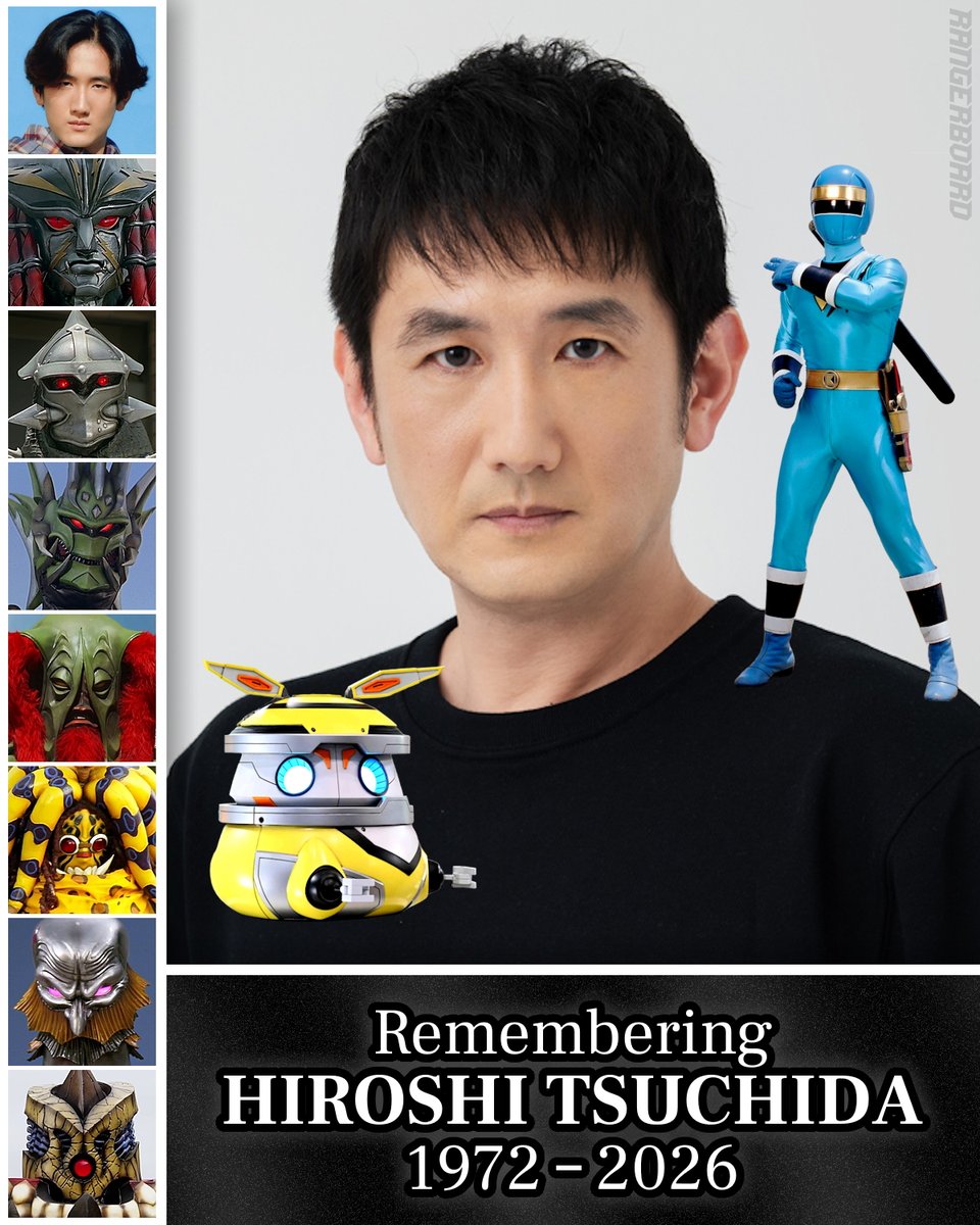 RangerBoard's tweet photo. Hiroshi Tsuchida has passed away at 54 years old.
Known to toku fans as Ninja Blue, Super Sentai monsters &amp; HANE2 in Ultraman, he was also a prolific voice actor across movies, TV &amp; video games.

Our condolences go out to his loved ones.
Rest in peace to a legendary hero. #土田大 https://t.co/1SVK9RVmly