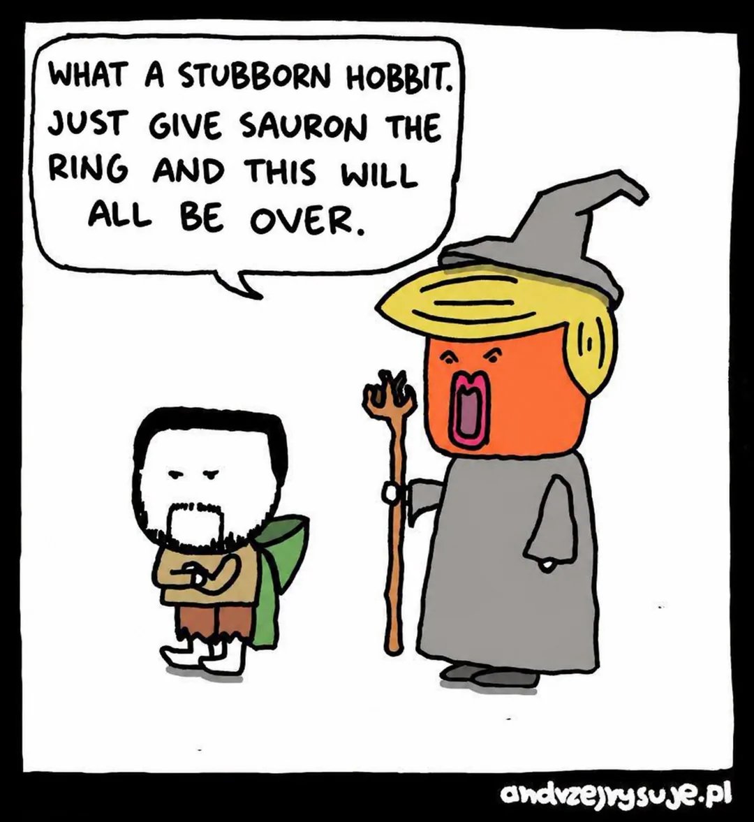 YourAnonNews's tweet photo. The Art of the Deal: Middle Earth Edition. https://t.co/vADP4Wm6im