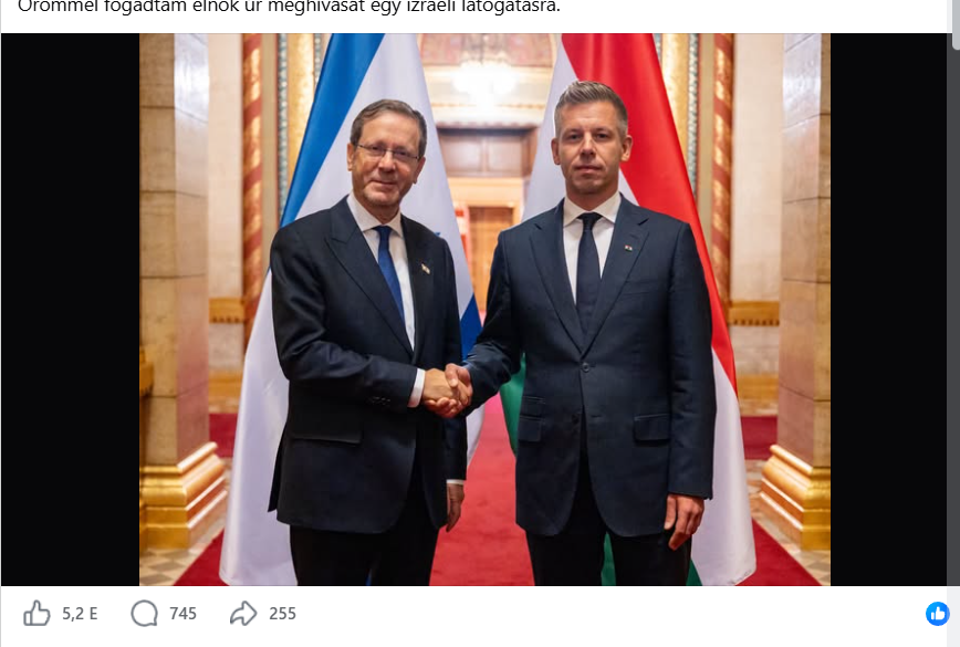 tothcsabatibor's tweet photo. Péter Magyar announced that he was invited to Israel by president Herzog and that he gladly accepted that. For the first time however, Magyar's team restricted the identity of those reacting to his post about the meeting. https://t.co/PkzsUNd8Mu