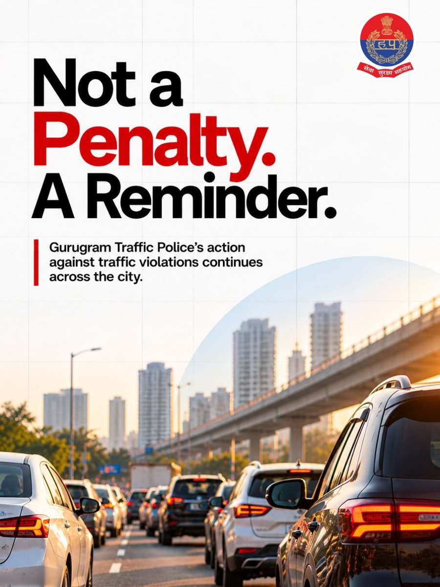 TrafficGGM's tweet photo. Gurugram Traffic Police issued 11,582 challans on 19 Oct, including:
• Wrong parking: 3,279
• Wrong-side driving: 841
• Improper lane change: 679
131 vehicles without number plates impounded.
Emergency 112 | Helpline 1095
#GurugramTrafficPolice #RoadSafety #TrafficRules https://t.co/xRRQCmm5fn