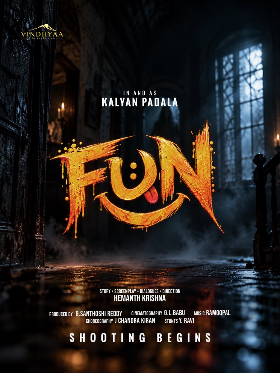 kalyanpada38118's tweet photo. 𝐓𝐡𝐞 𝐅𝐔𝐍 𝐁𝐞𝐠𝐢𝐧𝐬! 🎬
This Dasara, a new entertainer arrives!
Introducing #FUN, starring Kalyan Padala, Sahithi Avancha & JDV.
Title unveiled, excitement unlocked, and shooting begins.
Wishing everyone a Happy Dasara!
#FUN #KalyanPadala #VindhyaaFilmProduction https://t.co/HV7keQ9v0B