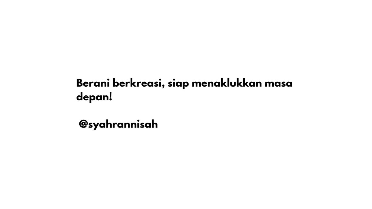 syahrannisah's tweet photo. Masa depan bukan milik mereka yang hanya menunggu perubahan, tetapi milik mereka yang berani menciptakan sesuatu yang belum pernah ada!

Kreativitas adalah kekuatan luar biasa yang bisa mengubah ide sederhana menjadi inovasi yang menggemparkan dunia. Siapa tahu, ide gilamu hari ini justru menjadi tren terbesar di masa depan!

Bayangkan dunia di mana barang bekas bisa berubah menjadi teknologi canggih, benda sederhana menjadi karya luar biasa, dan imajinasi menjadi kenyataan!  Tidak perlu menjadi jenius untuk menciptakan sesuatu yang hebat. Terkadang, satu ide kecil dengan sentuhan kreativitas bisa mengubah cara jutaan orang menjalani hidup mereka.

Jangan pernah meremehkan kekuatan imajinasimu!  Masa depan dimulai dari keberanian untuk mencoba, berpikir berbeda, dan menciptakan hal hal yang belum terpikirkan oleh orang lain. Pertanyaannya, apakah kamu hanya akan menjadi penonton perubahan, atau menjadi orang yang menciptakan masa depan?