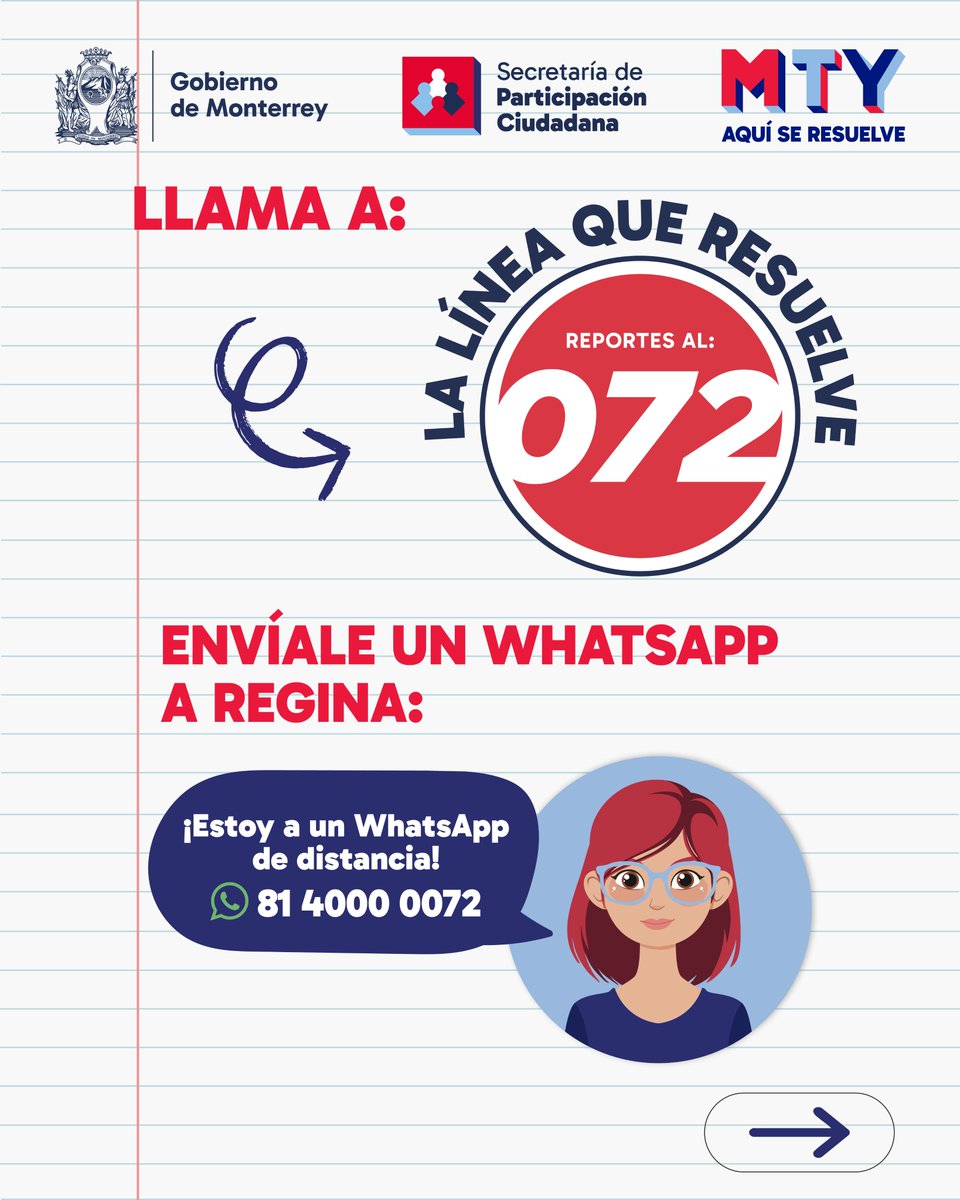 mtygob's tweet photo. ¿Tienes algo que reportar en tu colonia? 

En Atención Ciudadana estamos listos para escucharte y canalizar tu solicitud al área correspondiente para su atención.

Porque en Monterrey, #AquíSeResuelve. https://t.co/bCDEM24j9H