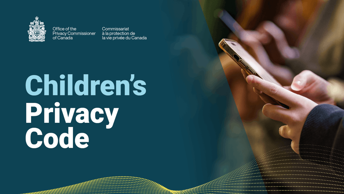 PrivacyPrivee's tweet photo. Privacy Commissioner of Canada Philippe Dufresne today launched Canada’s first Children’s Privacy Code aimed at creating a safer, more transparent online environment for children and teens. https://t.co/Ko4FZyjn61 https://t.co/KtuTKFGYxn