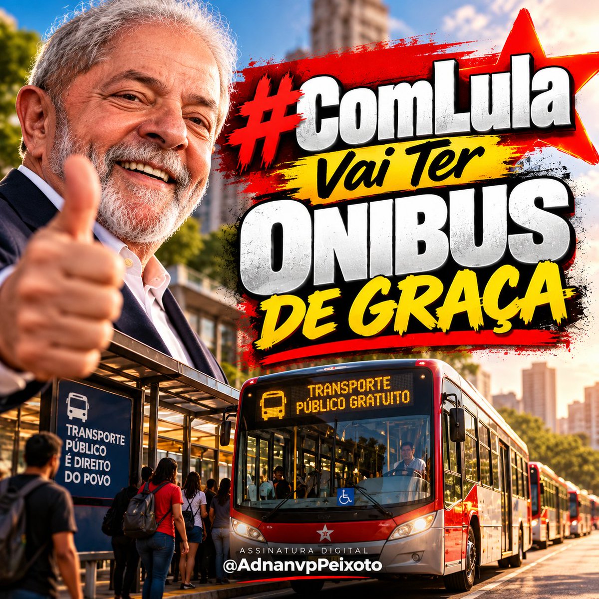 AdnanvpPeixoto's tweet photo. ATENÇÃO TROPA DO EXÉRCITO DO LULA EXPLODA MAIS ESSA HASHTAG, SENTA O DEDO CURTI E COMPOARTILHA NAS VOSSAS  REDES SOCIAIS :
#ComLulaVaiTerOnibusDeGraça https://t.co/ghQmtFhuKt
