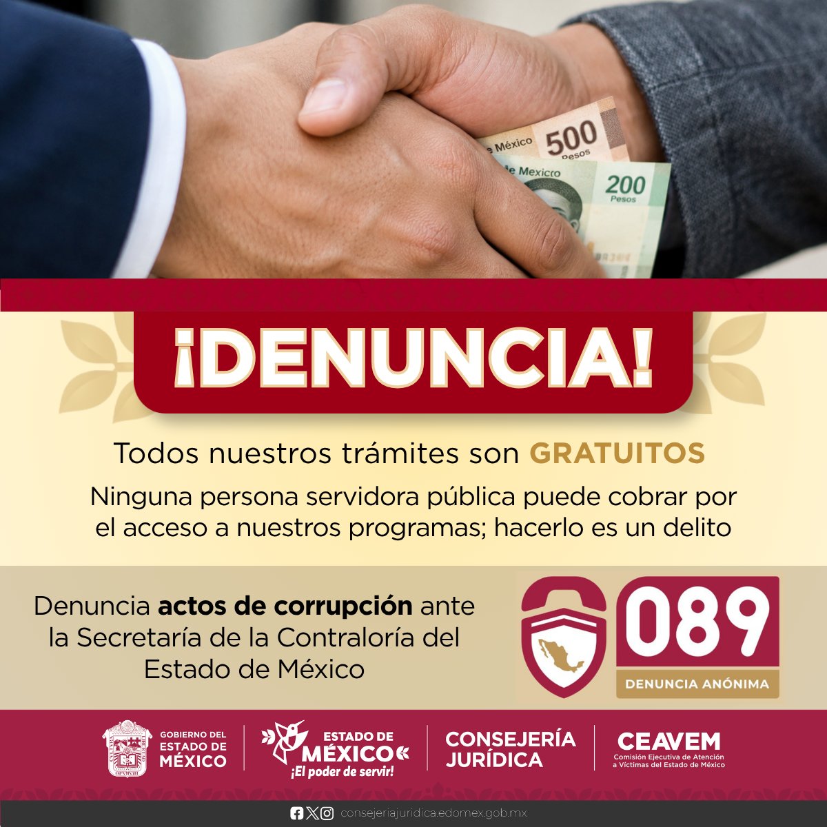 CEAVEM's tweet photo. 🔎 En la #CEAVEM ningún servidor público está autorizado para solicitar pagos por trámites, gestiones o servicios de atención a víctimas.
Recuerda: nuestros servicios son gratuitos y están a tu disposición.

#CEAVEMContigo #ElPoderDeServir https://t.co/xbXEBb4Lqi
