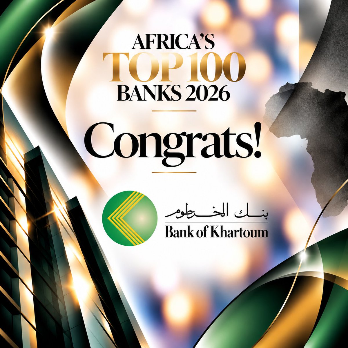 BankerMagazine's tweet photo. Straight into Africa’s Top 50! 🇸🇩

Sudan’s Bank of Khartoum makes its debut at 47th place in Africa’s Top 100 Banks 2026.

What’s behind this entry?

🔗 Discover the full ranking: https://t.co/XdIbJuPQuJ

@bankofkhartoum https://t.co/nImIRxo2jt