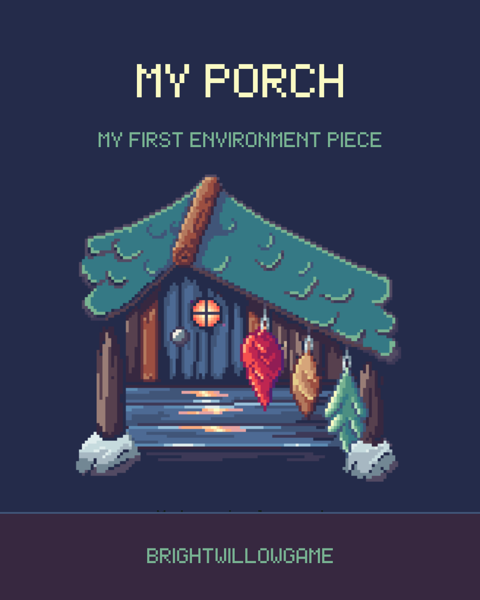 BrightWillowDev's tweet photo. The witch's porch, my first environment piece. What would you put on it? #pixelart https://t.co/Fvm7gsixf5