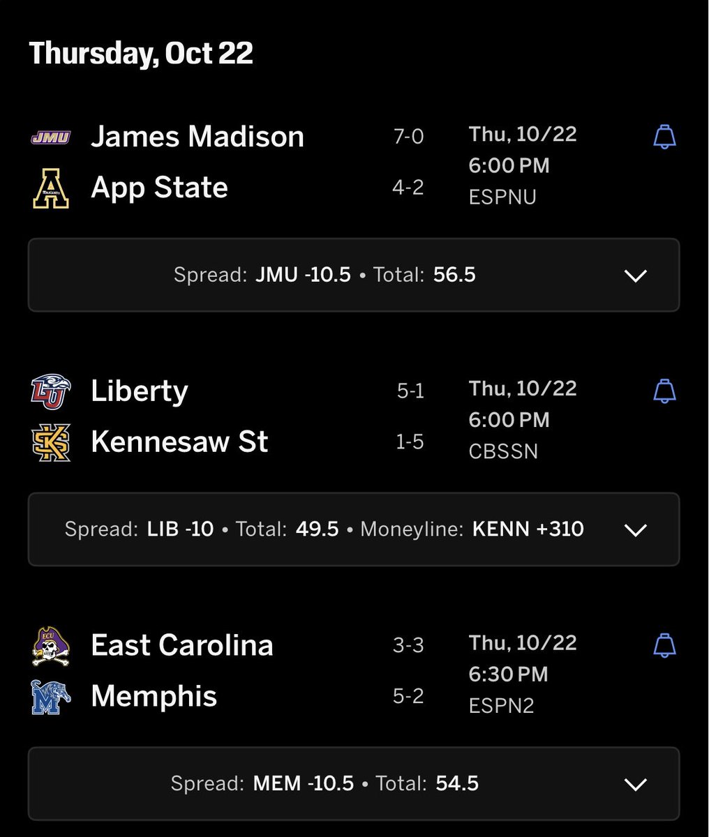 ThreeTechPod's tweet photo. We interrupt your 24-team playoff debate to let you know Tuesday and Thursday’s slate of G6 football absolutely rocks 🫡 https://t.co/MJTbXZstu5
