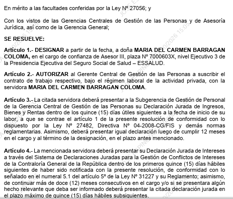 RodrigoCT_94's tweet photo. #AHORA La hermana del senador Daniel Barragán (Obras) es la nueva asesora de la presidenta de Essalud,  Zulema Tomas. Se trata de María del Carmen Barragán, quien asumió su nuevo puesto el 17 de octubre. Barragán estuvo ayer en la Comisión de Constitución, donde respaldó que se le otorgue facultades al Gobierno de Keiko Fujimori.