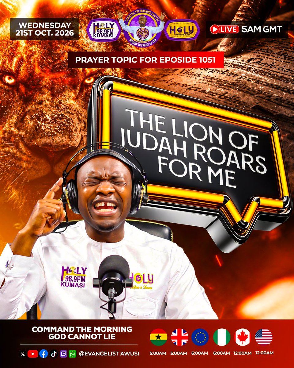 evangelistawusi's tweet photo. Type "AMEN" to claim this declaration, share this post, and set your alarms for 5:00 AM tomorrow! Let us command the morning together.

#EvangelistAwusi
#CommandTheMorning
#DivineRestoration
#SpiritualWarfare
#DeliverancePrayers
#PropheticDeclaration
#MorningPrayers https://t.co/htAhDaoZfk
