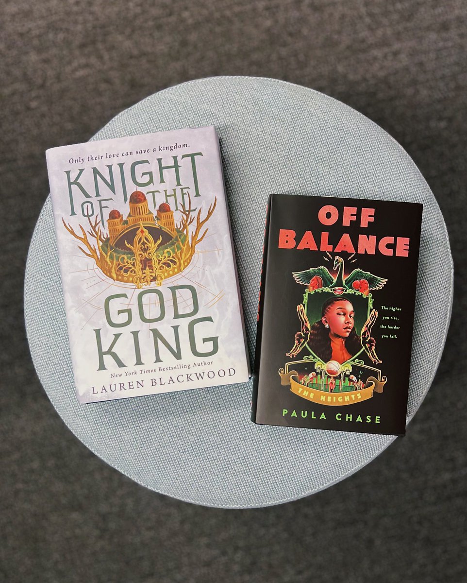 WednesdayBooks's tweet photo. Welcome new books! 📚✨

Lauren Blackwood's thrilling fantasy KNIGHT OF THE GOD KING and the newest addition to Paula Chase's The Heights series OFF BALANCE are both out today! https://t.co/3EEBQJYV2U