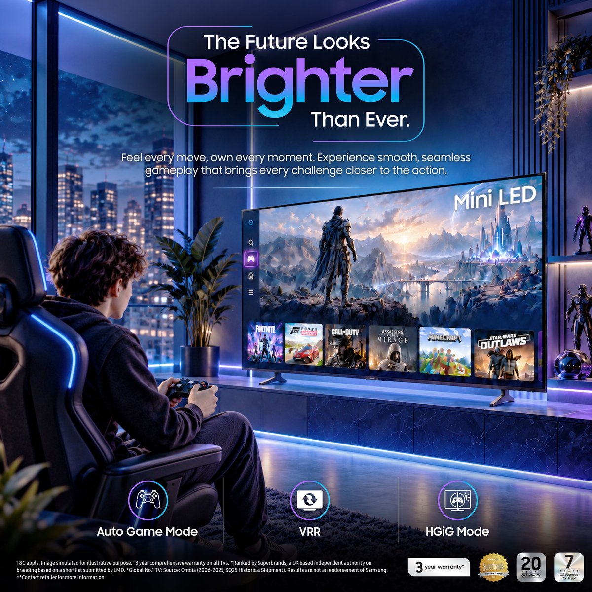 SamsungSriLanka's tweet photo. Every move matters. Samsung Mini LED TVs bring smooth gameplay and responsive gaming features together, helping you stay focused on the action from the first level to the last.

#MiniLED #Gamemode #Samsung https://t.co/RulhkiVq36