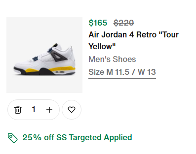 nicekicks's tweet photo. Air Jordan 4 "Tour Yellow" is now available for $165! 👀
*Must be logged in, select Nike accounts have this offer

SHOP HERE 📲 https://t.co/rRlB2ZpKEb https://t.co/s74E7ub9Go