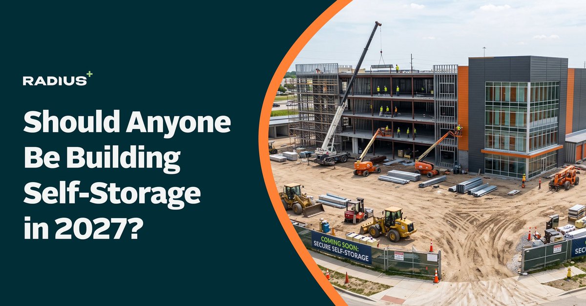 radius_plus's tweet photo. Should anyone build self-storage in 2027? With construction slowing and supply dynamics shifting, join our live webinar Oct 22 at 4 PM EST to explore feasibility, costs, and market timing with experts Eric Blum and Brad Kerns.

Register here: https://t.co/43AVKGHQNg

#RadiusPlus https://t.co/eKbbn418EX