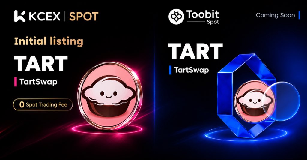 aale_xander's tweet photo. Congratulations to the $TART ecosystem on two official listings!

✅ $TART is now officially listed on #KCEX with trading live. @KCEX_Official 

🔄 It will go LIVE SOON on TooBit @Toobit_official 

This is a major milestone for the community and team, expanding accessibility and visibility.

Huge credit to developer @notralbnb for the intentional building. 

Let’s keep building and $TART’ing it!