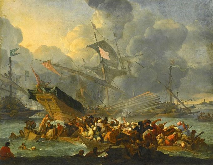 SandyofCthulhu's tweet photo. Why don't we get a blockbuster film about Lepanto? It's a story about a king's bastard half-brother with zero naval experience. He has to put together a ramshackle alliance, and then a rag-tag fleet to defeat the biggest, most experienced, and most powerful navy of the day. 

Lepanto is one of the longest Hail Marys in history. It's almost impossible to simulate in a wargame, because the Turks always win unless you instigate specific rules for the Christians to cheat their way to victory. 

In a film version, you also get to have the character of Cervantes and a heartwarming bit when thousands of Christian slaves are freed at the end. It's amazing. I suppose it would be super-expensive with all the ships, but I'd assume decent and appropriate use of CGI. Until then I guess we'll only have G. K. Chesterton's poem Lepanto, which I recommend highly.