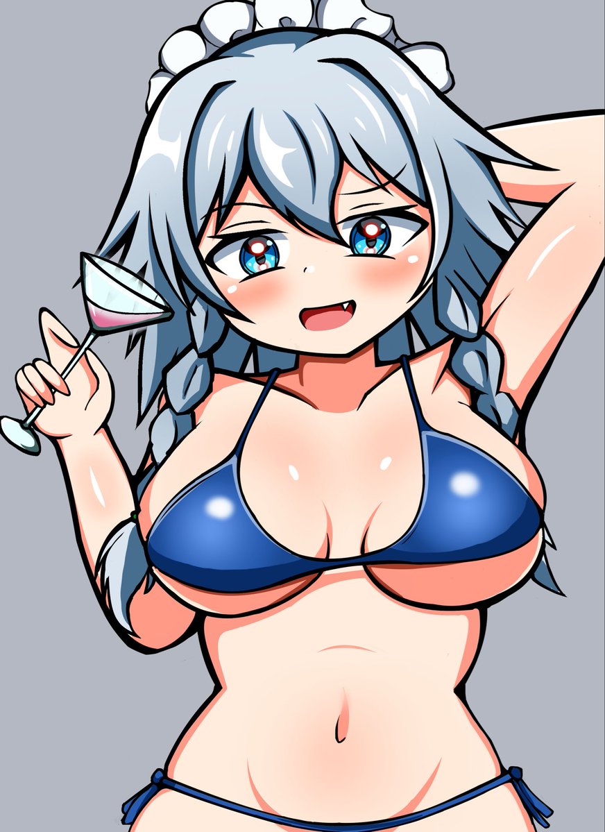 YAMINEKO532's tweet photo. めちゃ可愛でビキニな十六夜咲夜描けたから見て！ https://t.co/R5c13nRcrk