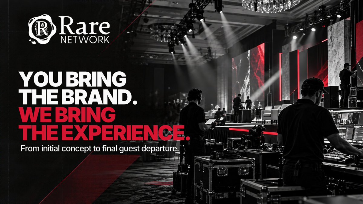 RareNetworkWeb3's tweet photo. Great events don't happen by accident. They're built through vision, strategy, and flawless execution.

From start to finish, Rare Network handles the details that turn ambitious concepts into unforgettable experiences.

Your vision. Our expertise. One exceptional experience. https://t.co/tVLknp9XCW