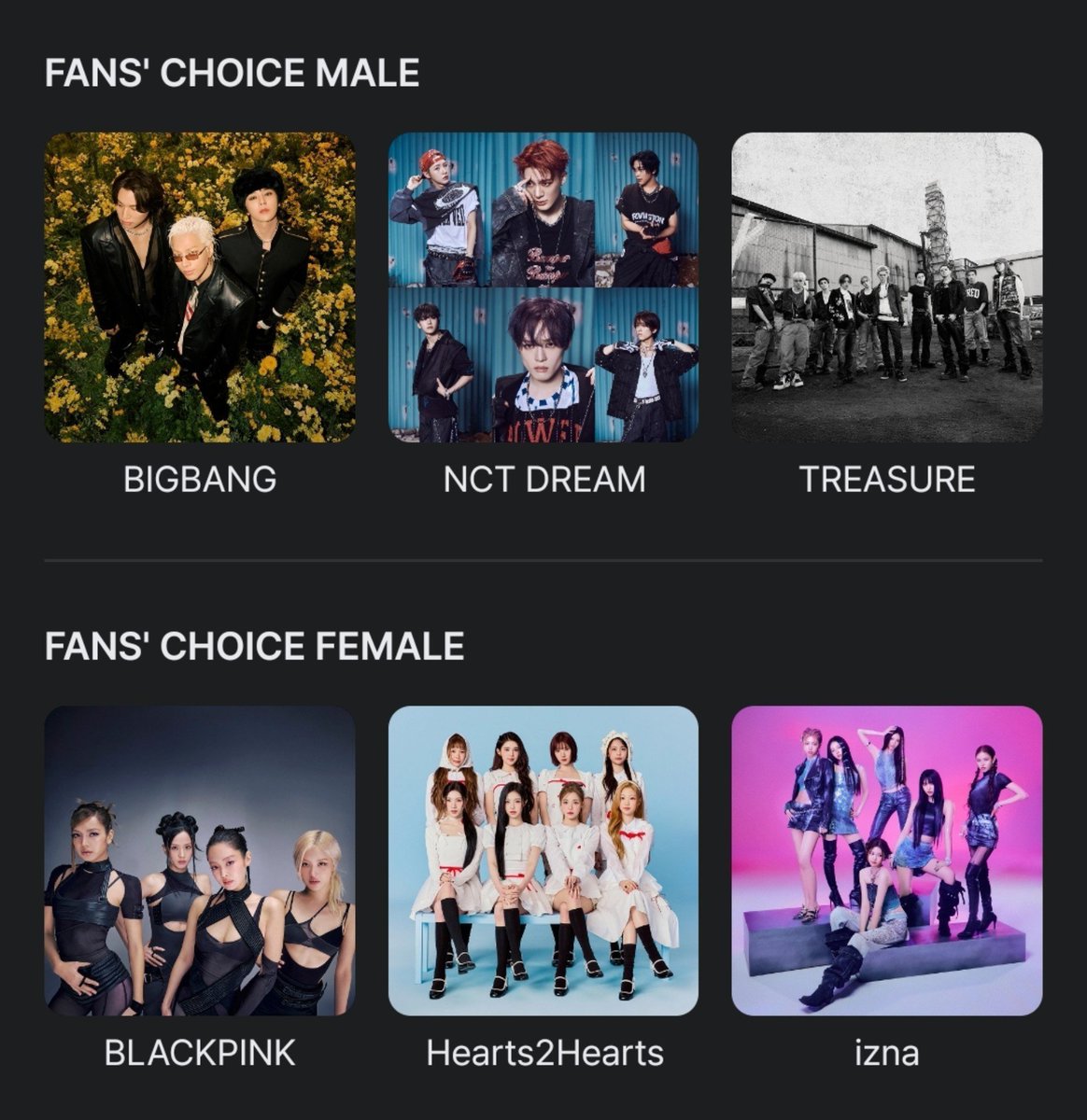 BLINKVotingPage's tweet photo. [MAMA FANS' CHOICE, ~ RESET TIME]

Vote for #BLACKPINK and our collaborating groups:

Male: NCT DREAM, BIGBANG & TREASURE
Female: Inza & Heart2Heart

Vote here: https://t.co/qmSaWYjPXz

IF YOU NEED MNET ACCOUNTS, DM @D0r0r09. 🚨🚨

Drop the voting proofs with voting hashtags: I vote for #BLACKPINK on #2026MAMAVOTE