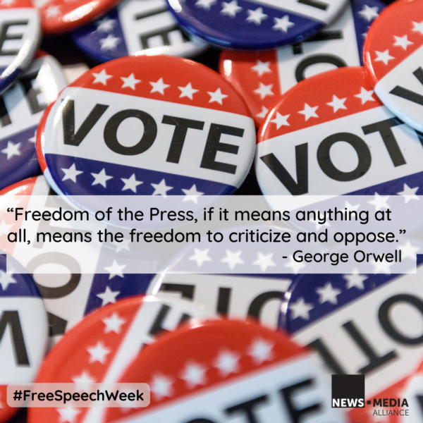 newsalliance's tweet photo. A free and independent news media strengthens our democracy by keeping citizens informed and engaged while helping protect our constitutional rights and freedoms. Join us in celebrating #FreeSpeechWeek this week.
https://t.co/c5xqJV3ZPG https://t.co/hrJouZTF6r