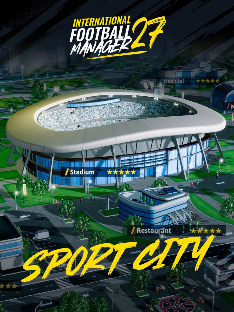 IFM_game's tweet photo. This is where the work happens away from matchday 🏟️

The Sports City is home to the facilities that help your club grow in IFM27

Over the next days, we’ll introduce every building and show how each one can support your journey ⚽

🎮 Wishlist IFM27 now
https://t.co/TneYjOlmAE https://t.co/sX2xP52QGU
