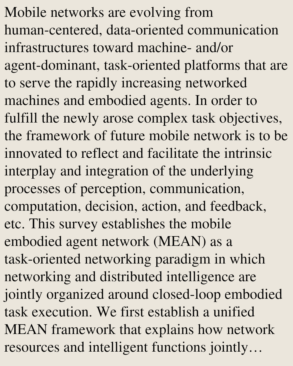 USB's tweet photo. Mobile Embodied Agent Network (MEAN): Integrated Framework, Enabling Technologies, and Task-Driven Deployment

Zhaoyang Zhang, Lingxiao Sun, Weijie Zhou, Chunhui Feng, Zhaohui Yang, Xuan Cheng, Tianyi Qin, Zhixian Kong, …
https://t.co/CF8UQuTTSW [𝚌𝚜.𝙽𝙸 𝚎𝚎𝚜𝚜.𝚂𝚈] https://t.co/xNWTu4F4RP