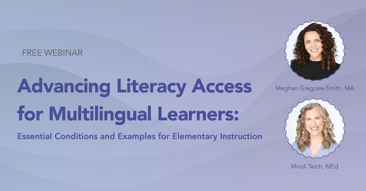 SupportEduc's tweet photo. Join SupportEd on Thursday, November 12 from 4-5 pm EST for the free webinar Advancing Literacy Access for Multilingual Learners: Essential Conditions and Examples for Elementary Instruction.

Register today: https://t.co/8W2Eoo4Ntt
#MultilingualLearners #Literacy https://t.co/Nzz63GVoY1