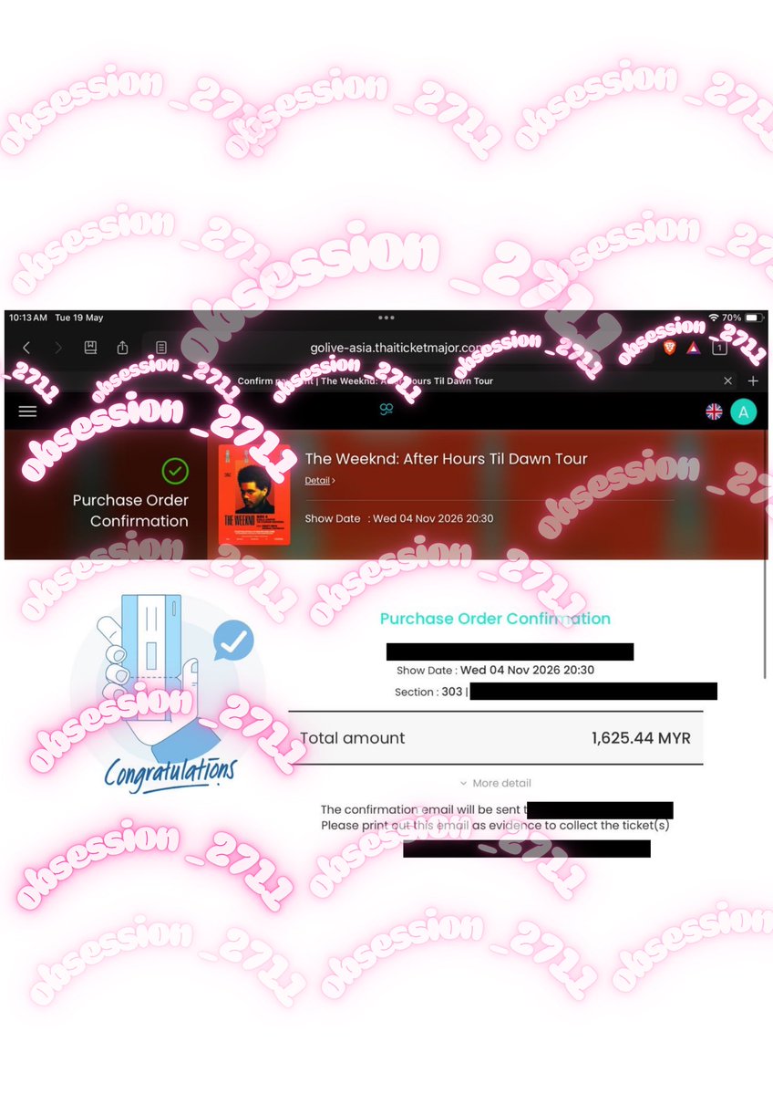 obsession_2711's tweet photo. Anyone want buy The weekend concert?? 
Seat - 303 (First Day concert)
Price -Rm 406.36
DEFINITELY NOT SCAMMER❤️
no need to worry, kita akan masuk sama sama, just one of my friends dia terpaksa back out last minute🫩🫩 

#TheWeekndLiveInMalaysia
#THEWEEKNDinKL https://t.co/dZ0Swl5ENZ