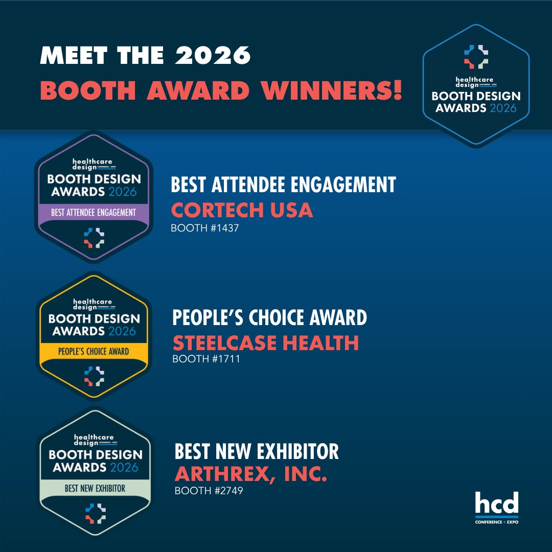 HCDMagazine's tweet photo. Congratulations to the inaugural #HCDcon Booth Design Award winners!

Attendees voted to recognize six outstanding exhibitors for creativity, innovation, and engaging booth experiences in New Orleans. https://t.co/7Y5ej4w22C