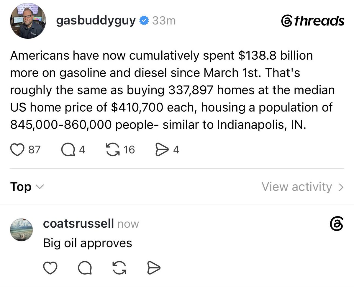 TheTNHoller's tweet photo. The Trump tax is real ⛽️ https://t.co/Qc5BN4inwc