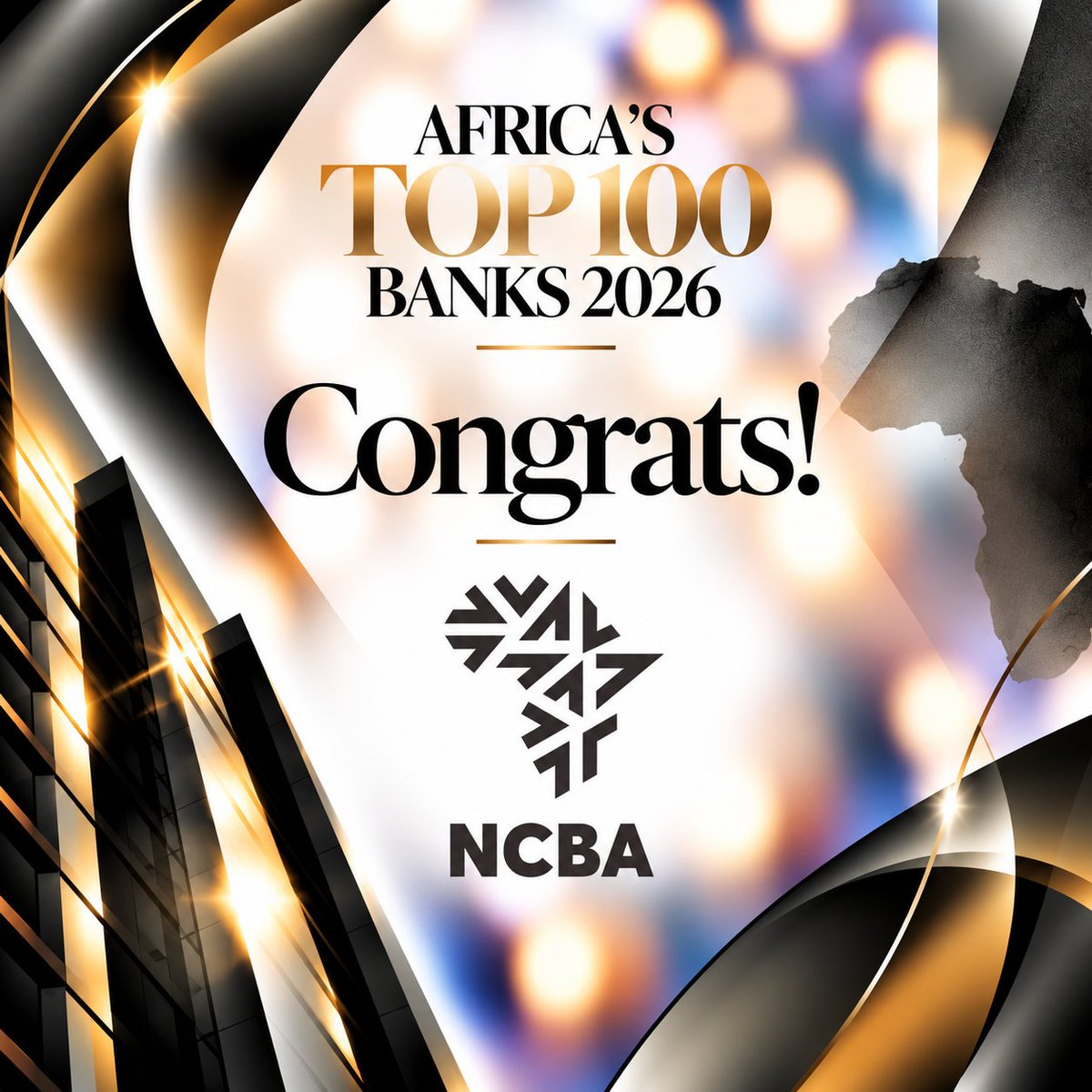 BankerMagazine's tweet photo. NCBA makes a 10-place leap into Africa’s Top 50! 🇰🇪

The Kenyan bank climbs to 49th in Africa’s Top 100 Banks 2026.

What’s driving its rise?

🔗 Discover the full ranking: https://t.co/68i9GXh8vl

@NCBABankKenya https://t.co/DPmIRagDBV