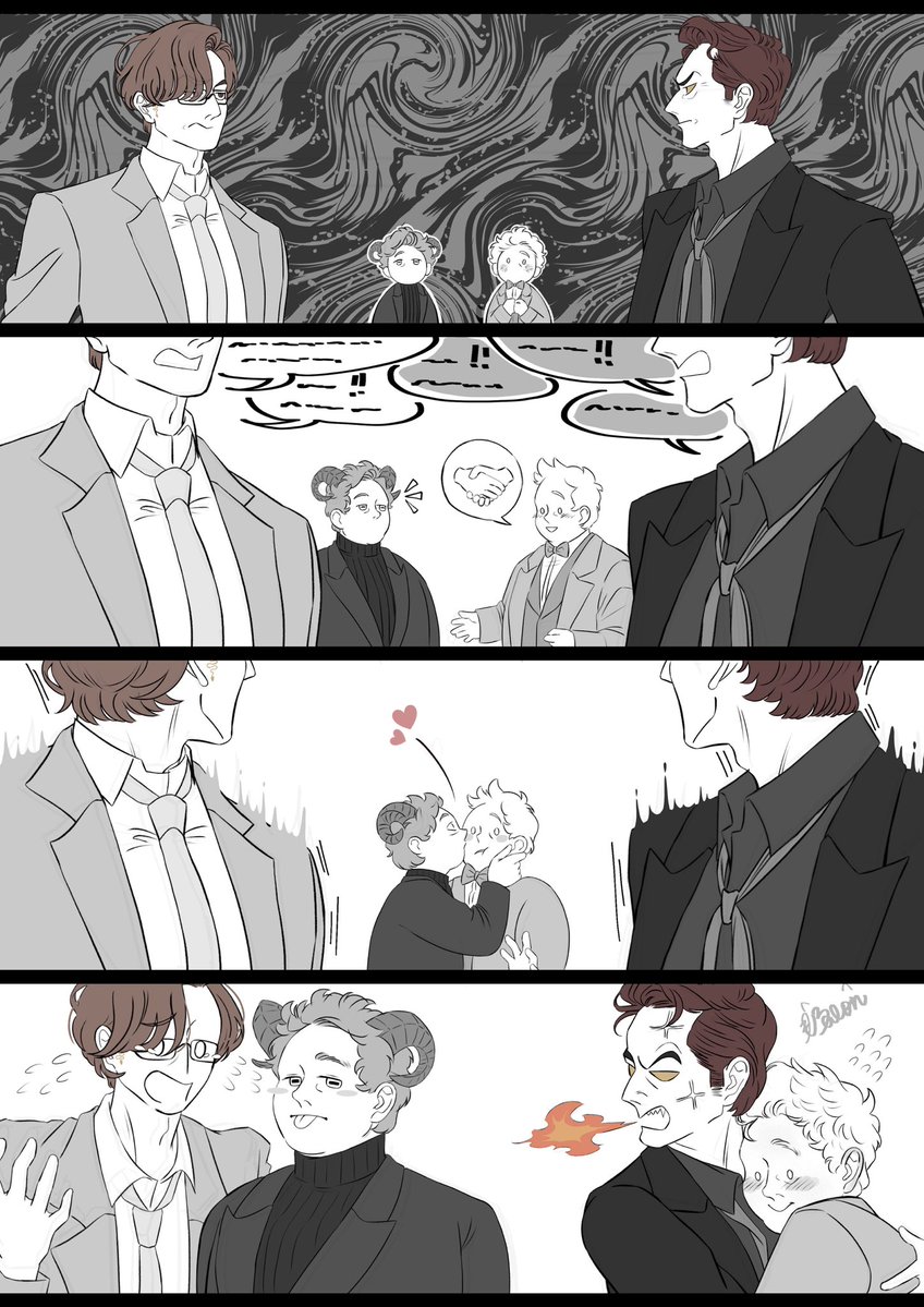 meow_st0815's tweet photo. 相容れない💥
#GoodOmensFanArt https://t.co/ZZOpp9uNqm