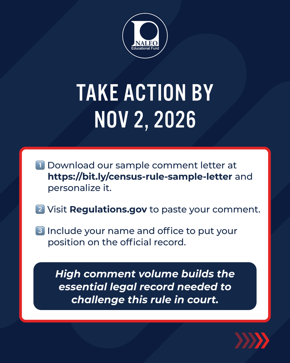 NALEO's tweet photo. The rule would eliminate race &amp; ethnicity data for the 1st time since 1790 and excludes millions from apportionment.

The 2020 Census had a historic 4.99% undercount of Latinos. This rule sets the stage for an even worse undercount in 2030. We can't stay silent. https://t.co/DxM4lmVPWD