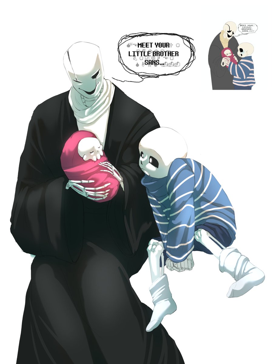 konvalia6's tweet photo. Redrawing my last year's art
I like it so much better now
#gaster #sans #papyrus #undertale https://t.co/Pore48zk66