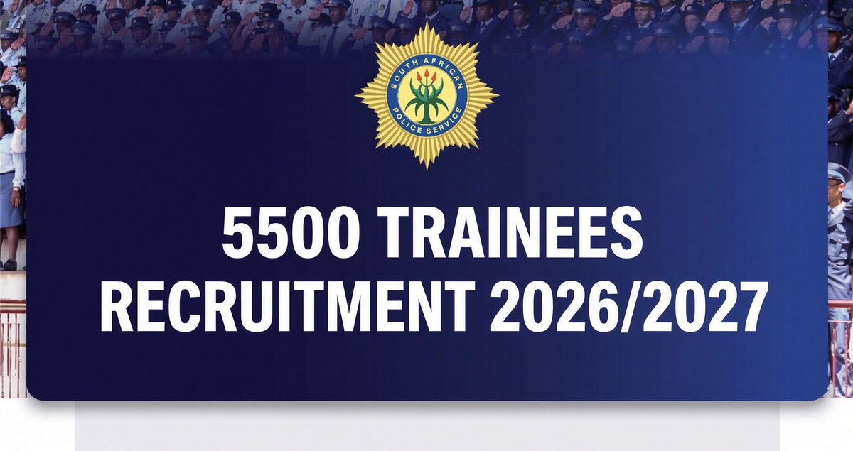 CrimeWatch_RSA's tweet photo. #PoliceTrainees [SAPS RECRUITMENT] The South African Police Service (SAPS) is recruiting 5,500 entry-level Police Trainees for the 2026/2027 financial year.

If you are passionate about serving and protecting your country, this is your opportunity to pursue a career in policing and contribute to the fight against crime.

Minimum requirements: 
• South African citizen • Aged 18–35 years • Grade 12 or equivalent qualification • Physically, medically and mentally fit • No previous criminal convictions or pending criminal cases • Proficient in English and at least one other official language

Closing date: 13 NOVEMBER 2026

How to apply: Visit the official SAPS e-Recruitment portal via https://t.co/MMoFl7aRTH and search for vacancy reference TRA26/27.

!Applicants are limited to one application only!
 No fees are payable to anyone. SAPS recruitment is free of charge. Beware of scammers.

#SAPSRecruitment