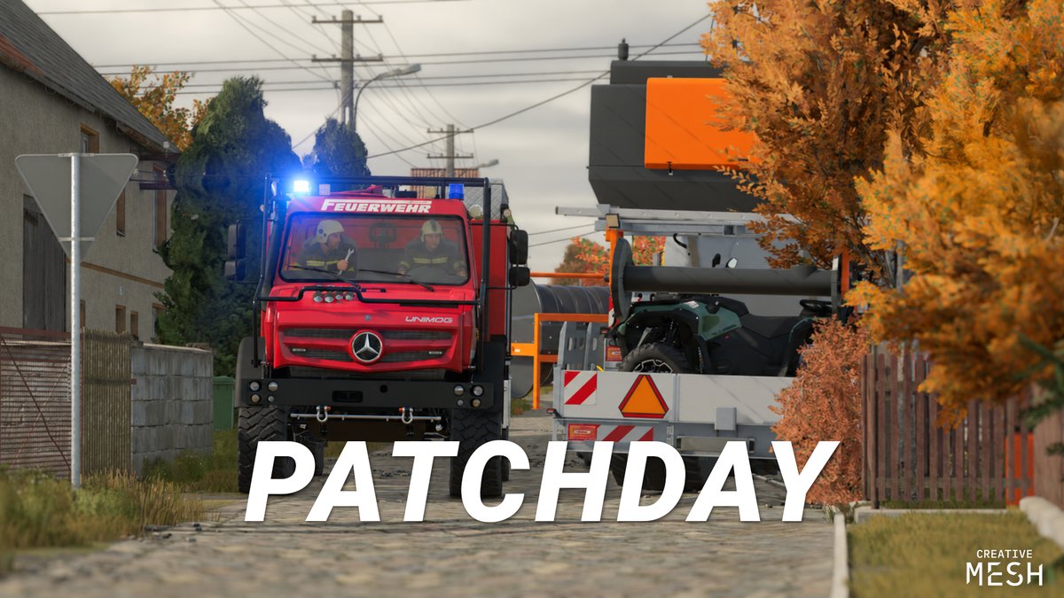 CreativeMesh's tweet photo. 🚜 New updates are here!

Straw Harvest, Pumps N’ Hoses and Emergency Pack are getting updates withtoday's FS25 patch!

🌾 Straw Harvest among others:
• Feeding robots accept pellets
• Hall crane improvements
• Smarter palletizer belts
• Clearer fill type warnings
🧵 1/3 https://t.co/ULLbRggSG1