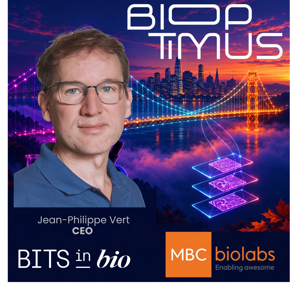 AaronBlotnick's tweet photo. 200 RSVPs. 100+ on the waitlist. Zero livestream.
Tomorrow night, @bioptimus_ai brings its world model for biology to San Francisco.

@bitsinbio and @mbiolabs are proud to present 𝗔 𝗪𝗼𝗿𝗹𝗱 𝗠𝗼𝗱𝗲𝗹 𝗳𝗼𝗿 𝗕𝗶𝗼𝗹𝗼𝗴𝘆: 𝗔𝗻 𝗘𝘃𝗲𝗻𝗶𝗻𝗴 𝘄𝗶𝘁𝗵 𝗕𝗶𝗼𝗽𝘁𝗶𝗺𝘂𝘀 𝗖𝗘𝗢 @jeanphi_vert.

📅 Wednesday, October 21
⏱️ 6:00 pm - 8:30 pm
📍 MBC BioLabs, San Francisco

Bioptimus is a Paris team building foundation models for biology, founded in 2024 by scientists from Google DeepMind and @OwkinScience. They showed M-Optimus in London. Now it's San Francisco's turn.

M-Optimus is the first model to bring three views of biology into one system:

🔬 Histology
What tissue looks like under the microscope, the same data behind H-Optimus-1, ranked #1 on PathBench and downloaded more than 1.8 million times.

🧬 Single-cell
What each individual cell is doing, gene by gene.

🗺️ Spatial transcriptomics
Where that activity happens inside the tissue.

Put together, you get a model that starts to simulate biology instead of just describing it.

The evening includes a live demo of M-Optimus, Q&A with the Bioptimus team, and food and drinks with the densest room of AI x bio people in SF this week.

A huge thank you to Rachel Hatano, PhD from MBC BioLabs for hosting us again, and to @MathildaStrom, Jordan Hagan, Ricardo Oliveira, and the Bioptimus team for bringing M-Optimus to SF.

We're at capacity. If you registered and can't make it, switch your RSVP to "Not Going" so someone on the waitlist gets your spot.

I'll see you there in person 🫡