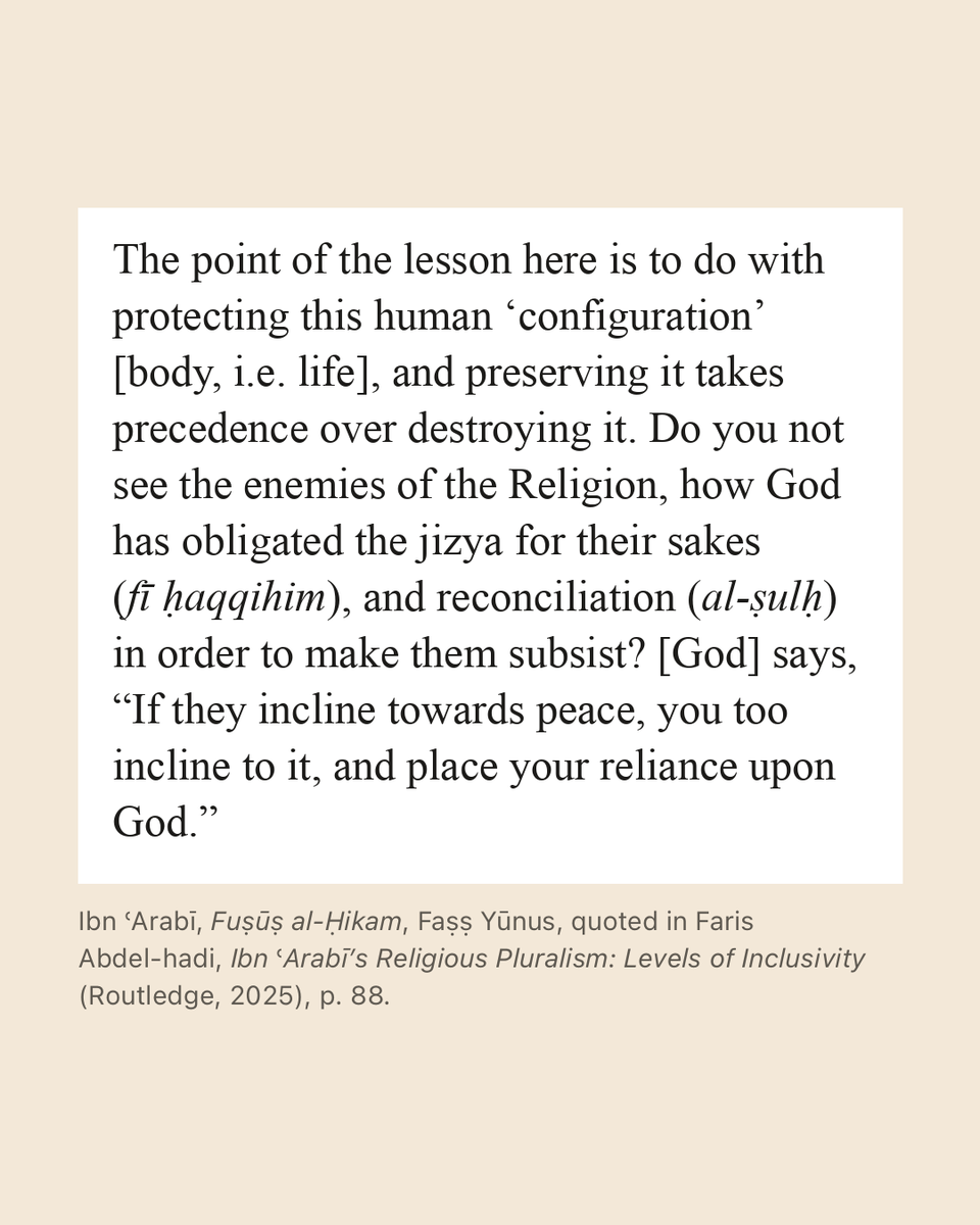 stofficials's tweet photo. The jizya verse comes from Surat al-Tawba, the one sura that doesn't open with the basmala, a chapter about broken treaties and war. Even so, Ibn Arabi says that an intelligent reader "will know of the 'mercy enfolded' within this sura". https://t.co/Sy8vR3hmcV