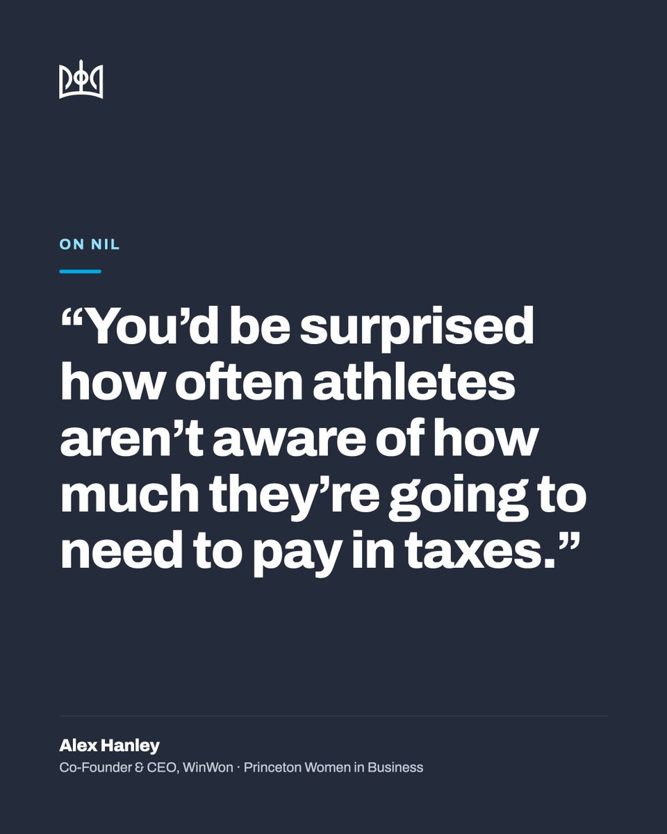 WinWonTech's tweet photo. College athletes are getting paid more than ever.

Almost no one is teaching them what to do with it. A few things our CEO @ARHanley said while speaking at @Princeton ⬇️🧵 https://t.co/a0t470PpPl