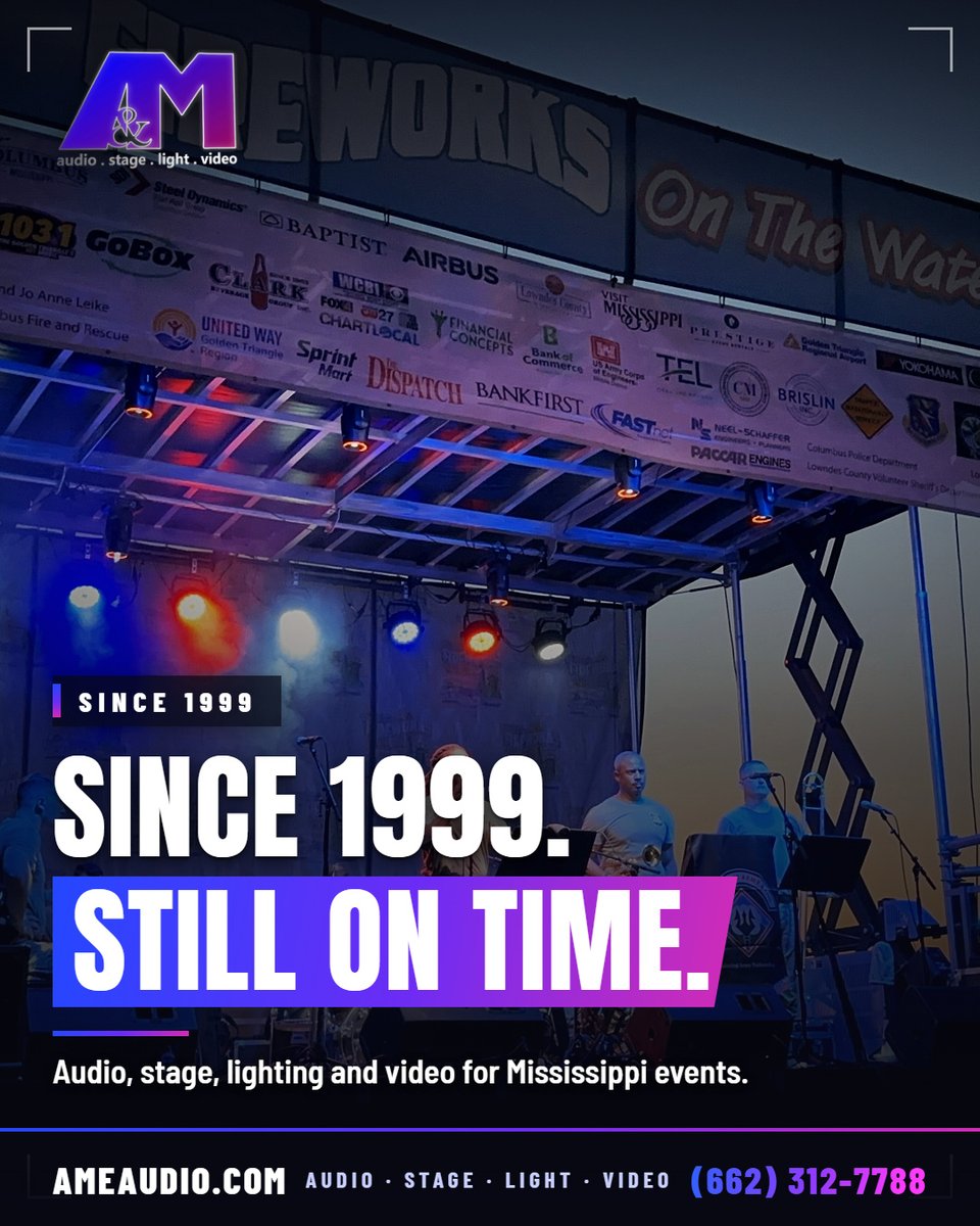 ameaudio1's tweet photo. A&amp;M Audio • Stage • Lighting • Video - Since 1999 https://t.co/JXviRhQOBY