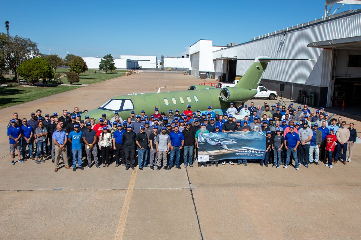 TextronAviation's tweet photo. The first production @Cessna Citation CJ4 Gen3 has officially rolled out. This achievement reflects the craftsmanship, collaboration and innovation of our teams as they bring the next generation of Citation aircraft to life.

See more at https://t.co/QrAfK4v9OR. https://t.co/t01CKxKeAk